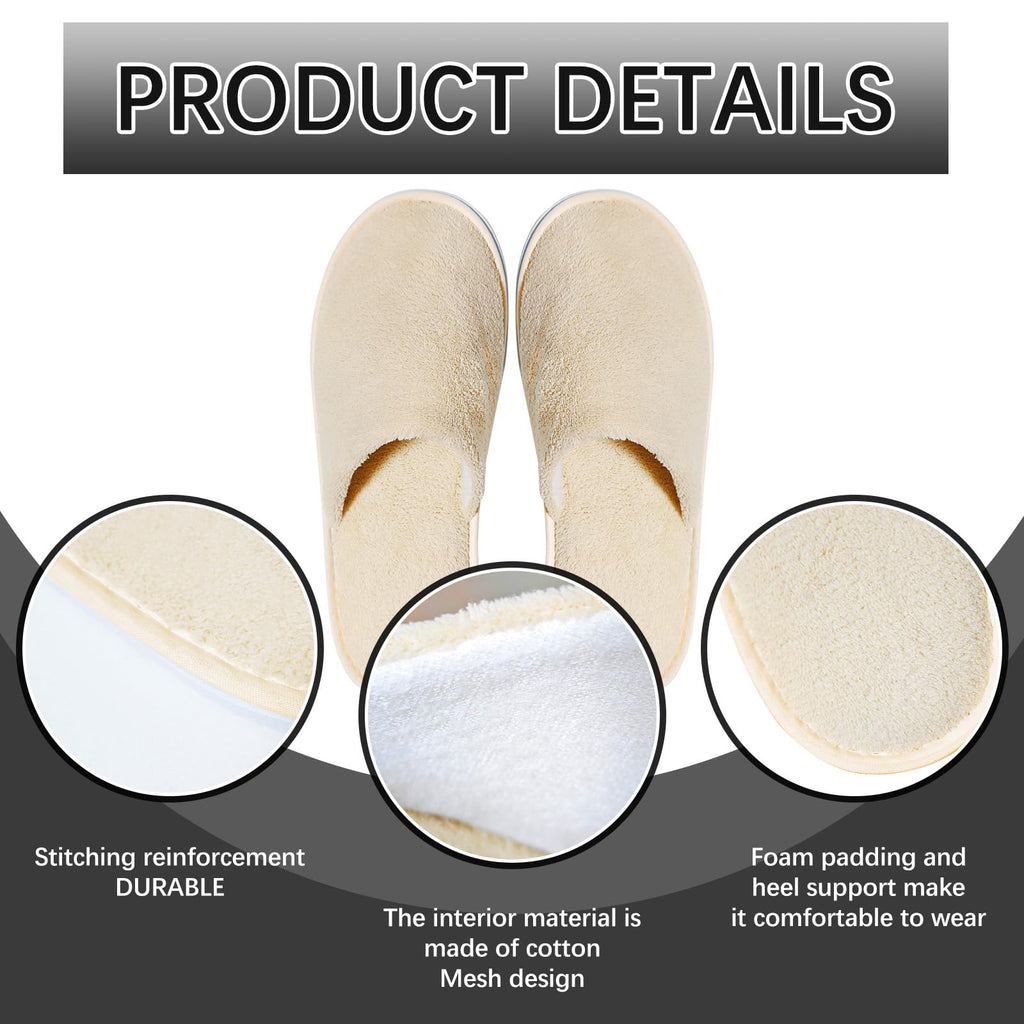 SENJUNSAFE 8 Pairs Guest Slippers – Disposable & Reusable (US Men 10 / Women 11)