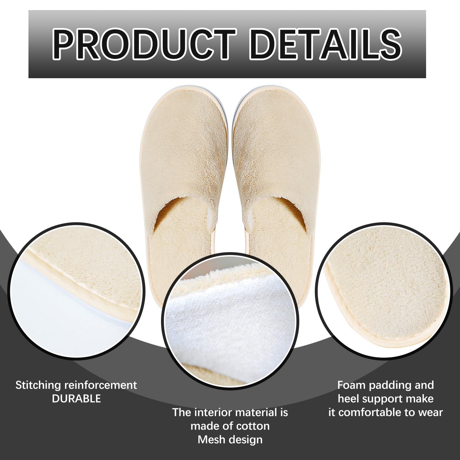 SENJUNSAFE 8 Pairs Guest Slippers – Disposable & Reusable (US Men 10 / Women 11)