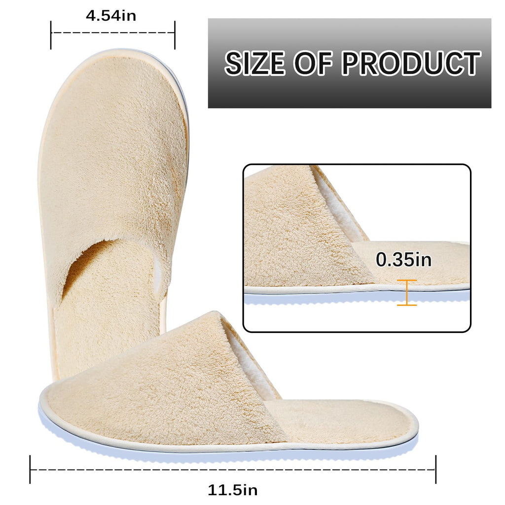 SENJUNSAFE 8 Pairs Guest Slippers – Disposable & Reusable (US Men 10 / Women 11)
