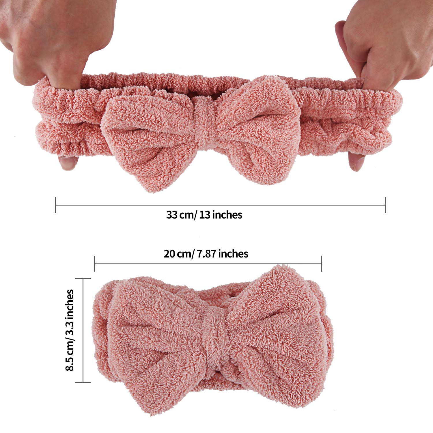 Senkary 4 Pack Makeup Spa Headbands – Soft Microfiber Bow Headbands for Face & Skincare