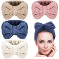 Senkary 4 Pack Makeup Spa Headbands – Soft Microfiber Bow Headbands for Face & Skincare