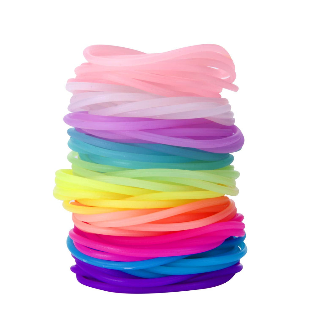 Senkary 120-Piece Glow Neon Silicone Jelly Bracelets – 10 Colors, 80s Party Favors