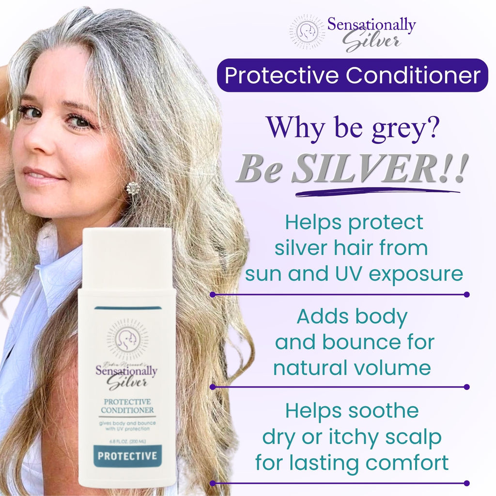 Robin Norwood's Sensationally Silver Protective Conditioner – UV Defense for Gray Hair (6.8 oz)