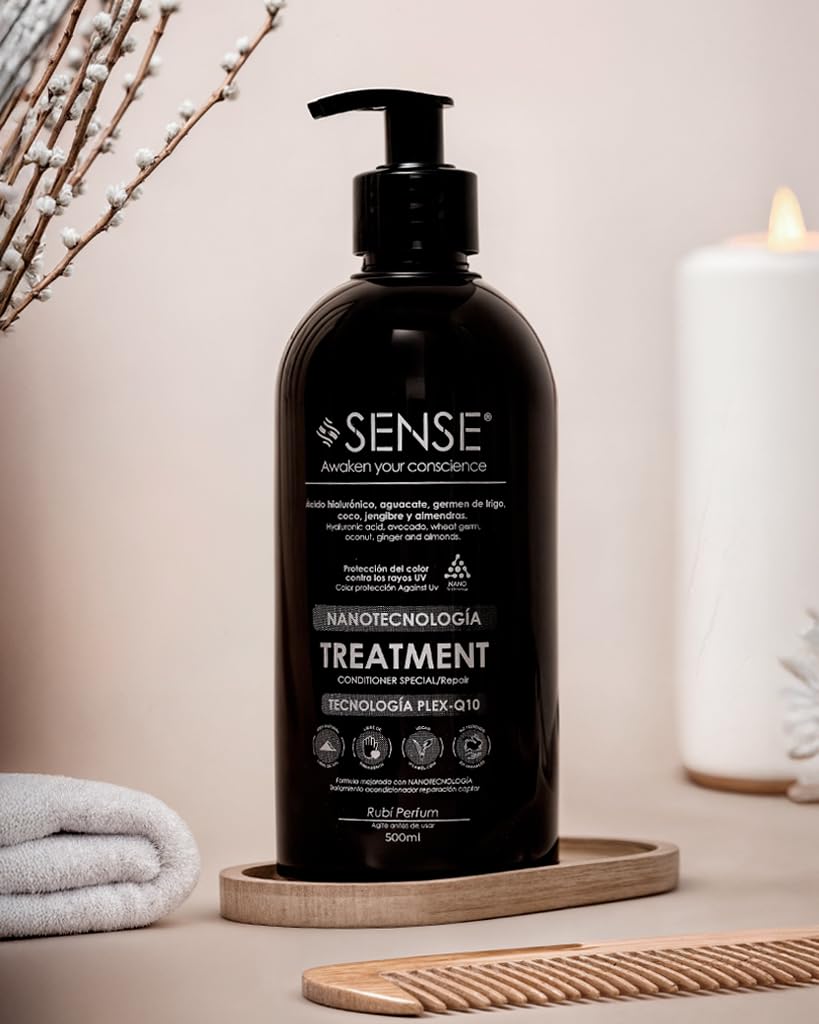 Sense Awaken Your Conscience Nanotech Plex Repair Conditioner – Bond Restoration with Hyaluronic Acid, Coconut & Q10 – Color-Safe