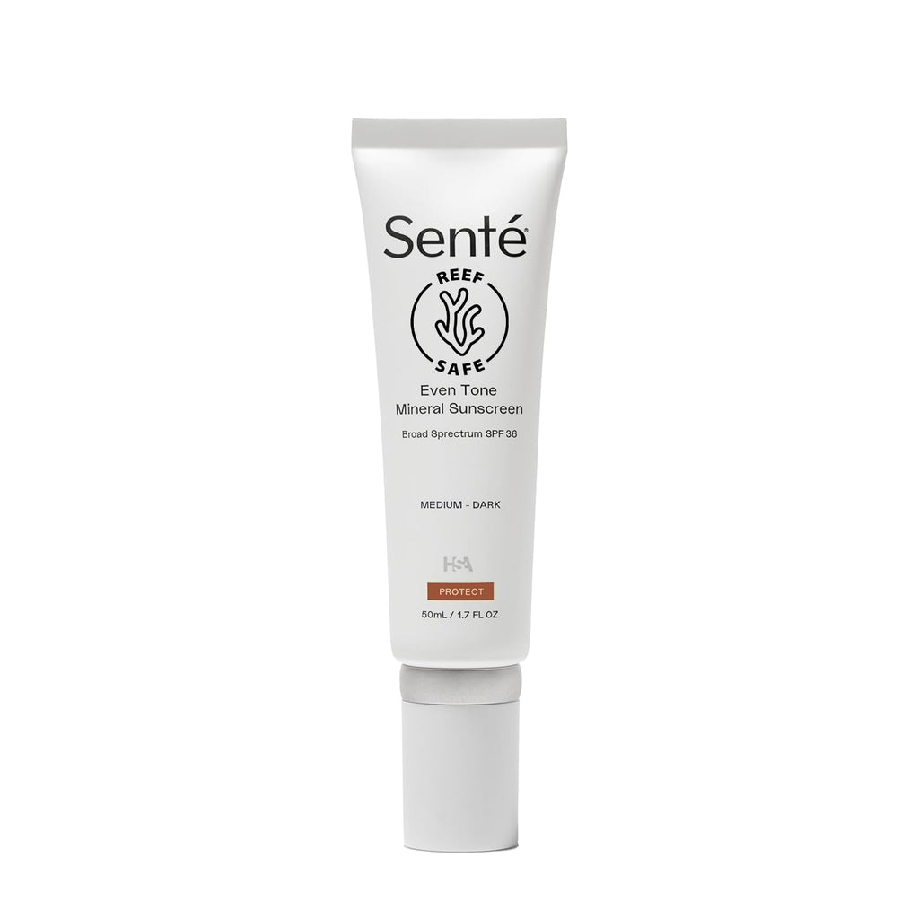 Sente Even Tone Mineral Sunscreen Tinted SPF 36 – Hydrating, Lightweight Protection for Medium-Dark Skin | 1.7 oz
