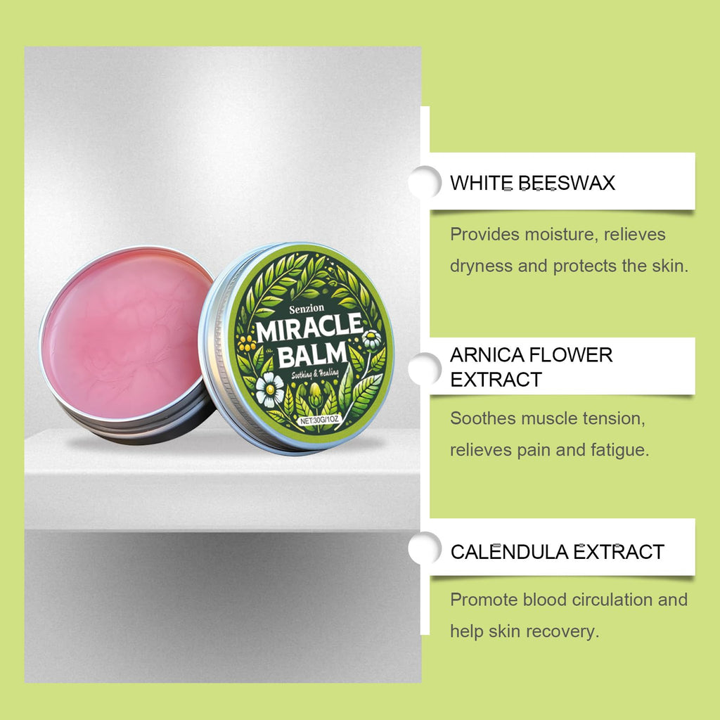 Senzion Miracle Balm – Organic 2-Pack for Relaxed, Comfortable Skin (Legs, Arms, Back)