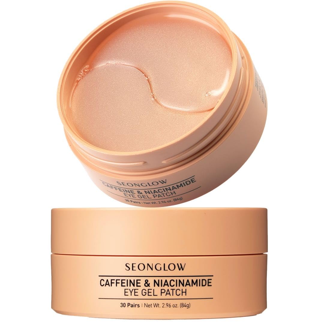 SEONGLOW Caffeine Under Eye Patches – 30 Pairs | Brighten & Hydrate