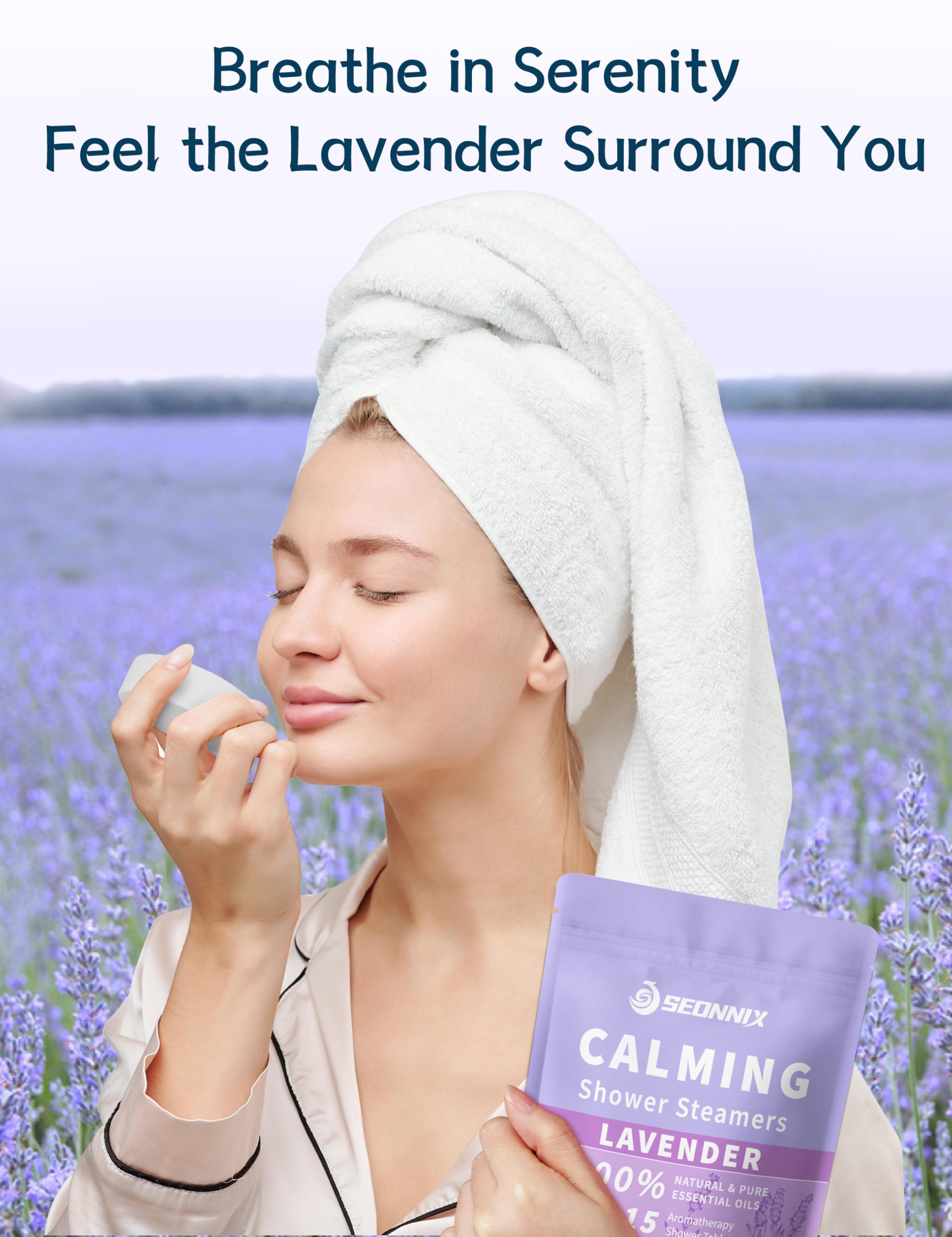 SEONNIX Shower Steamers Aromatherapy 15 Pack – Lavender, Stress Relief & Self-Care