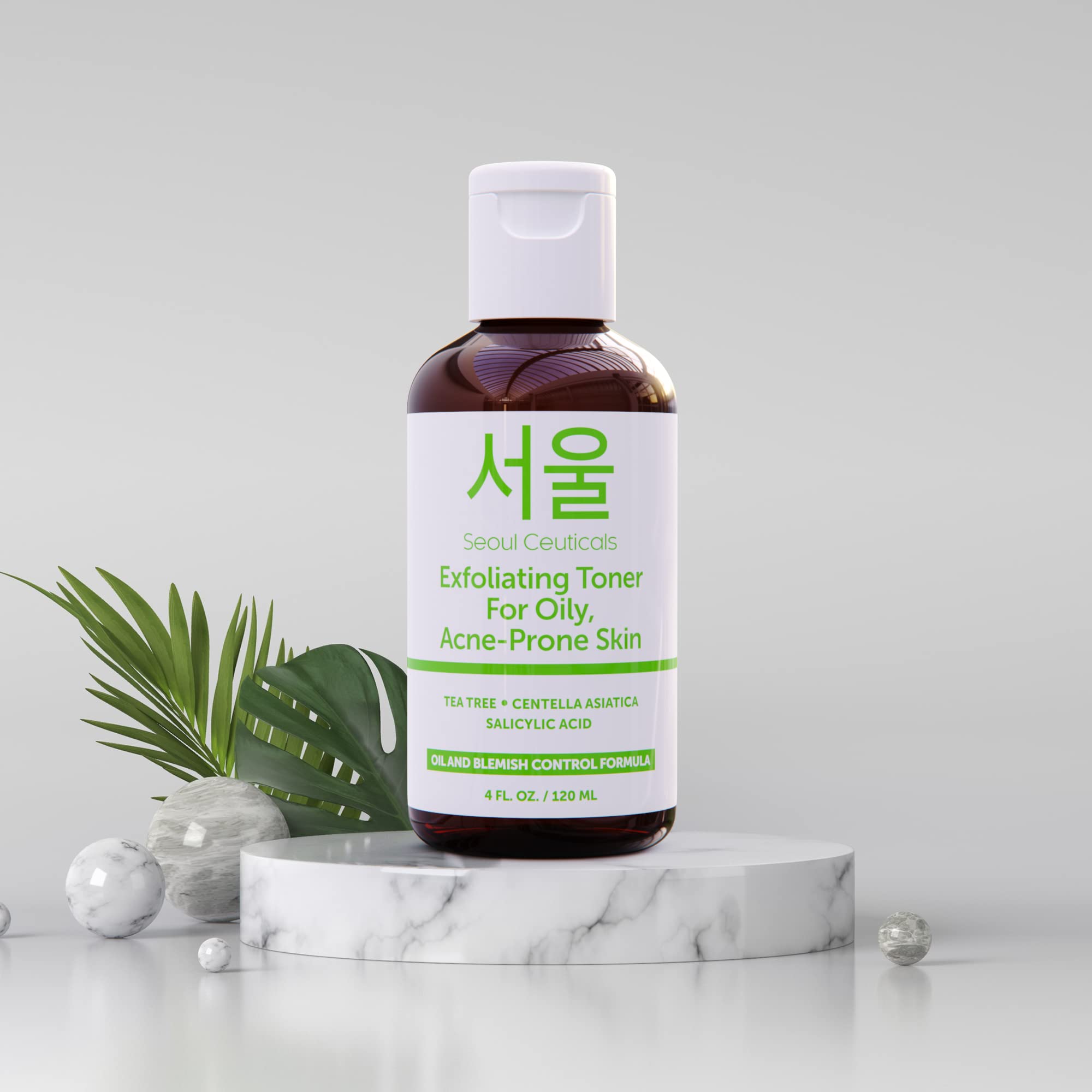 SeoulCeuticals Korean Toner for Oily Acne-Prone Skin – Tea Tree, Centella, Salicylic Acid | 4 fl oz