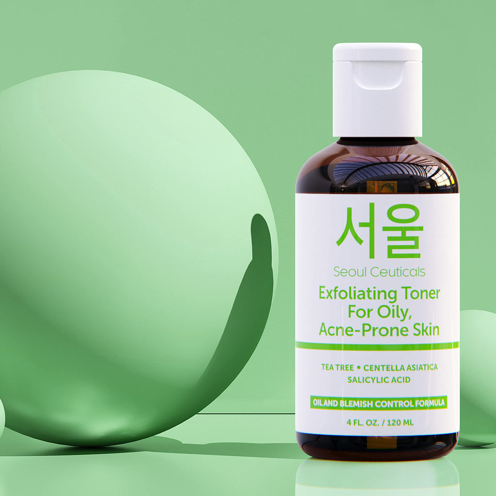 SeoulCeuticals Korean Toner for Oily Acne-Prone Skin – Tea Tree, Centella, Salicylic Acid | 4 fl oz