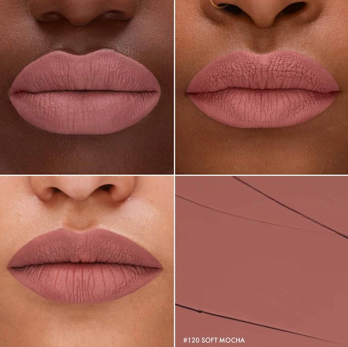 SEPHORA Collection Cream Lip Stain 120 Soft Mocha – Matte Pink Nude Lip Color, 0.16 oz