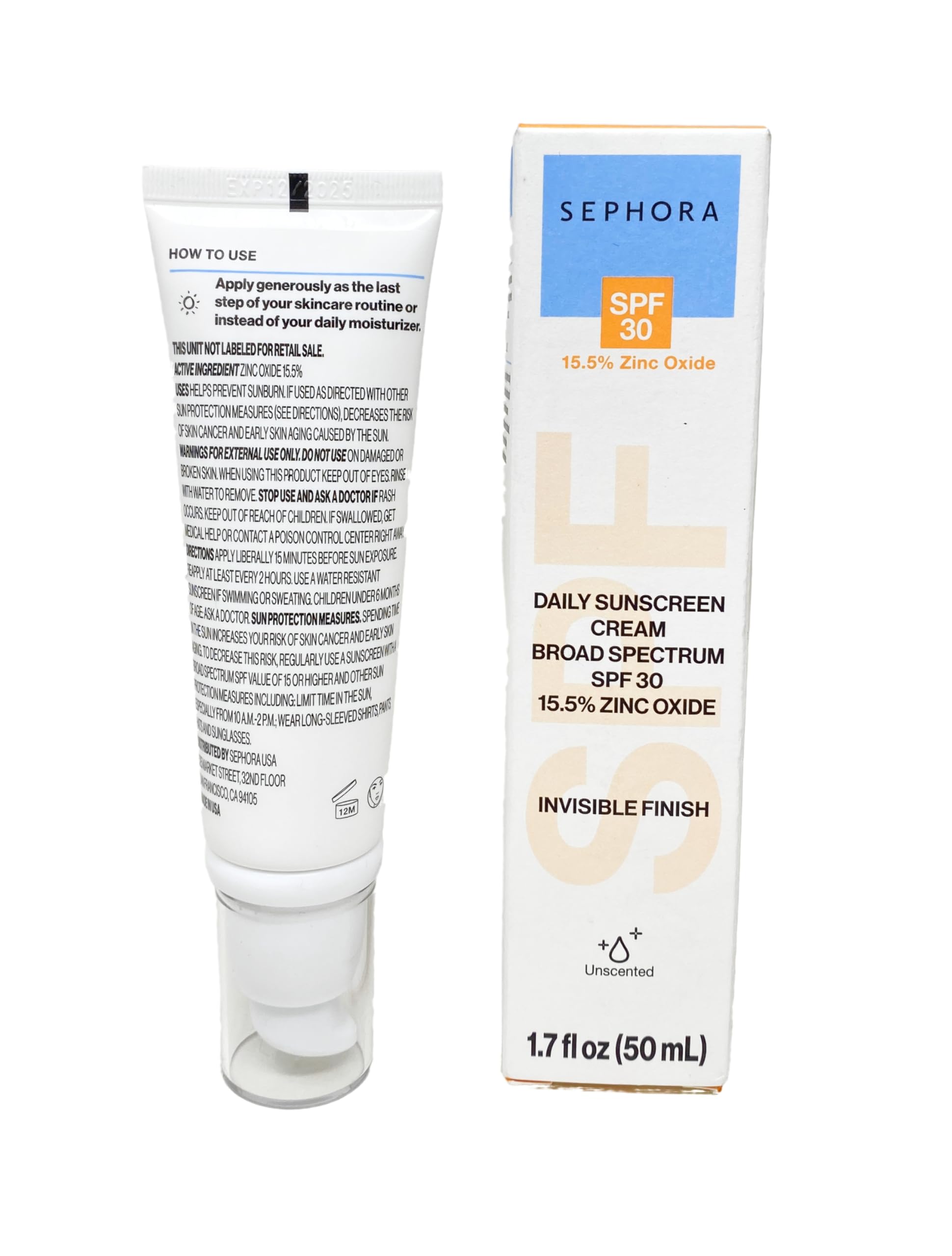SEPHORA COLLECTION Daily Sunscreen Cream SPF 30 – Mineral, Hydrating Broad-Spectrum Daily Sunscreen (1.7 Fl Oz / 5 ml)