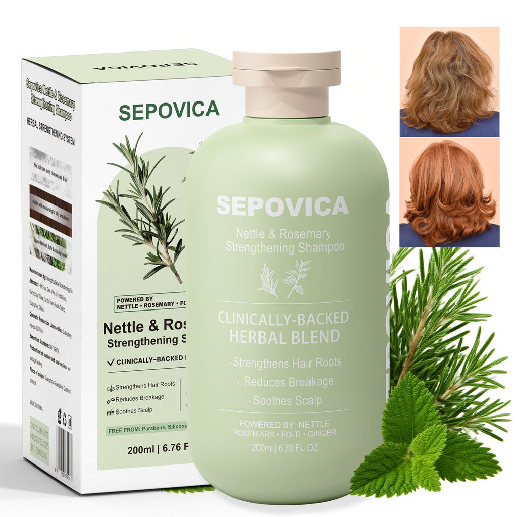 SEPOVICA Nettle & Rosemary Shampoo – Hair Growth, Thinning Hair & Oil Control | Volumizing, Paraben Free (6.76 fl oz)