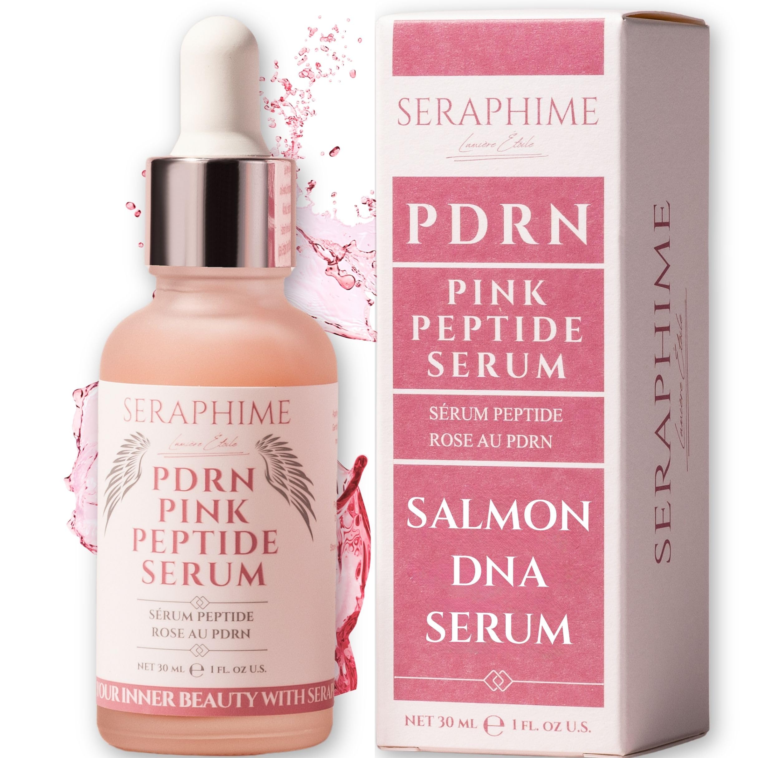 Seraphime PDRN Pink Peptide Serum – Salmon DNA, EGF, Argireline & Matrixyl 3000 for Glow and Hydration