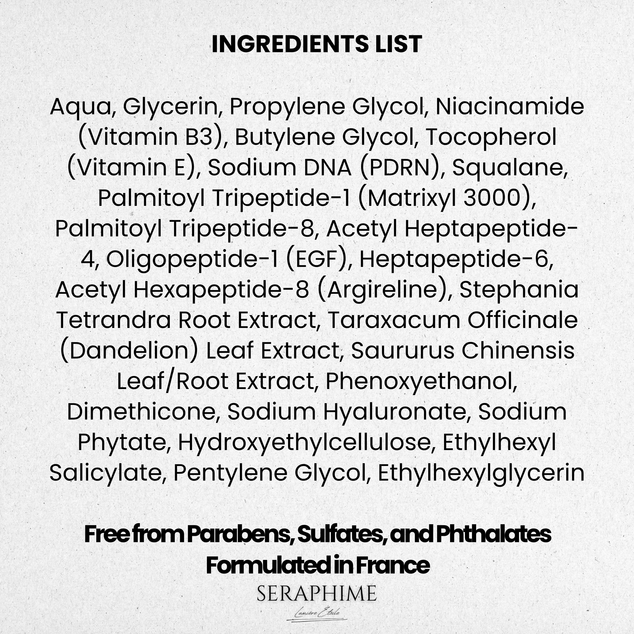 Seraphime PDRN Pink Peptide Serum – Salmon DNA, EGF, Argireline & Matrixyl 3000 for Glow and Hydration