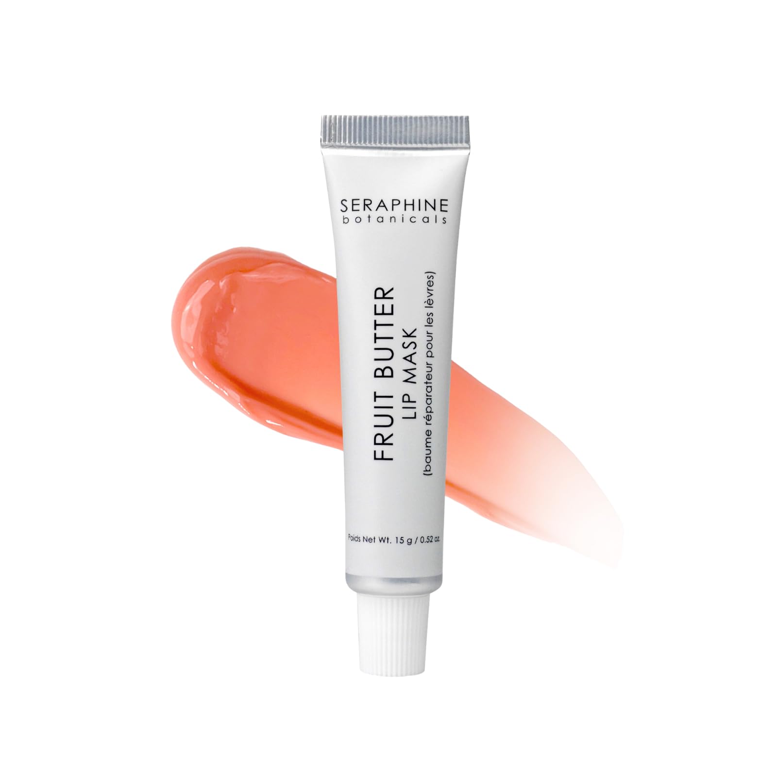 Seraphine Botanicals Fruit Butter Restorative Lip Mask Overnight Gel Balm – Peach Nectar, 0.51 oz