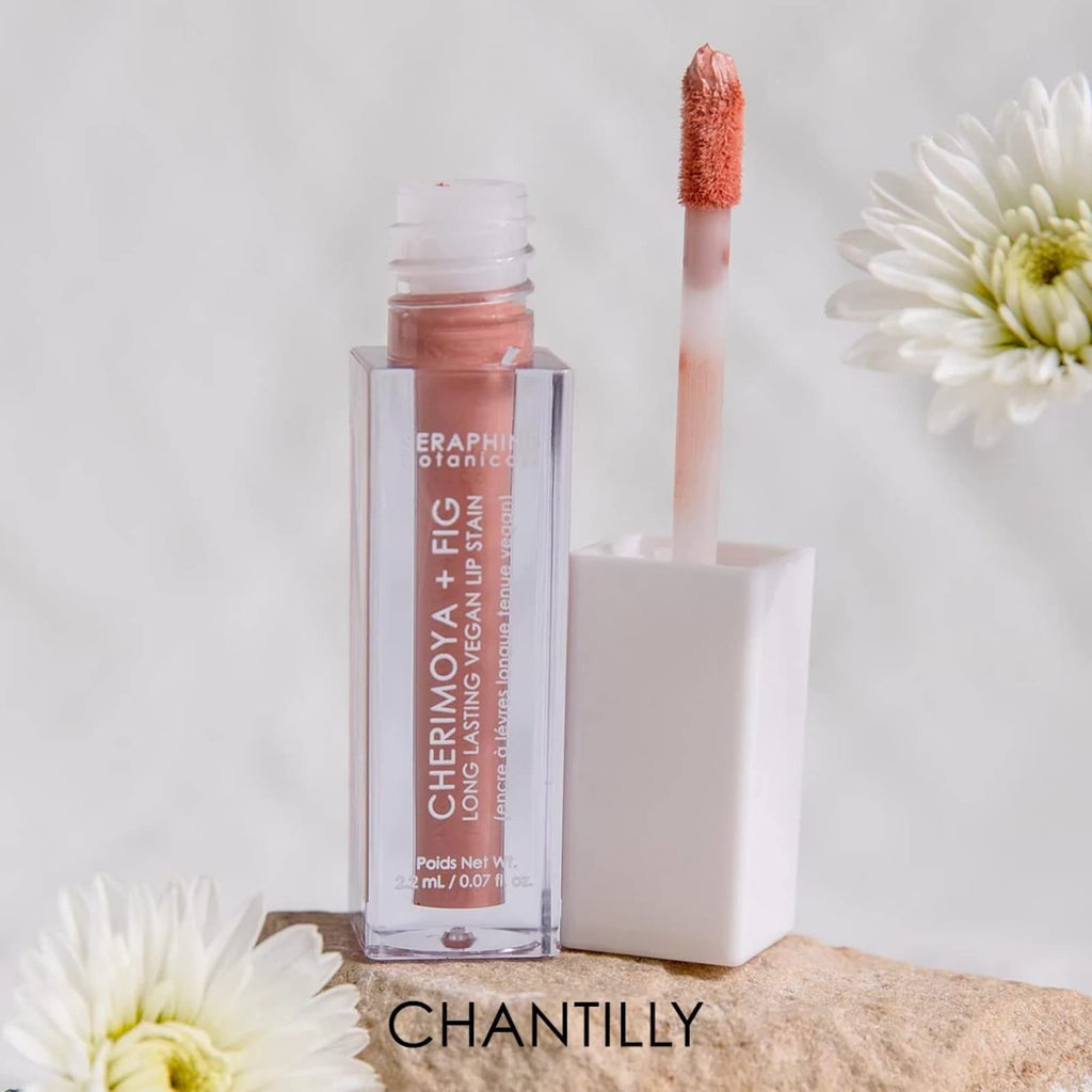 Seraphine Botanicals Lip Stain Chantilly – Vegan, Long Lasting Color with Cherimoya & Fig Extracts