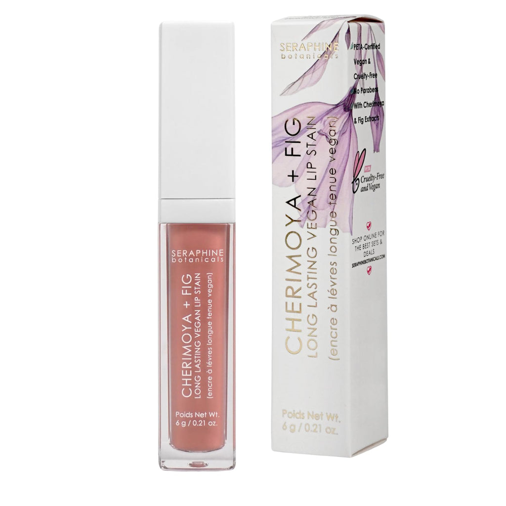Seraphine Botanicals Lip Stain Chantilly – Vegan, Long Lasting Color with Cherimoya & Fig Extracts