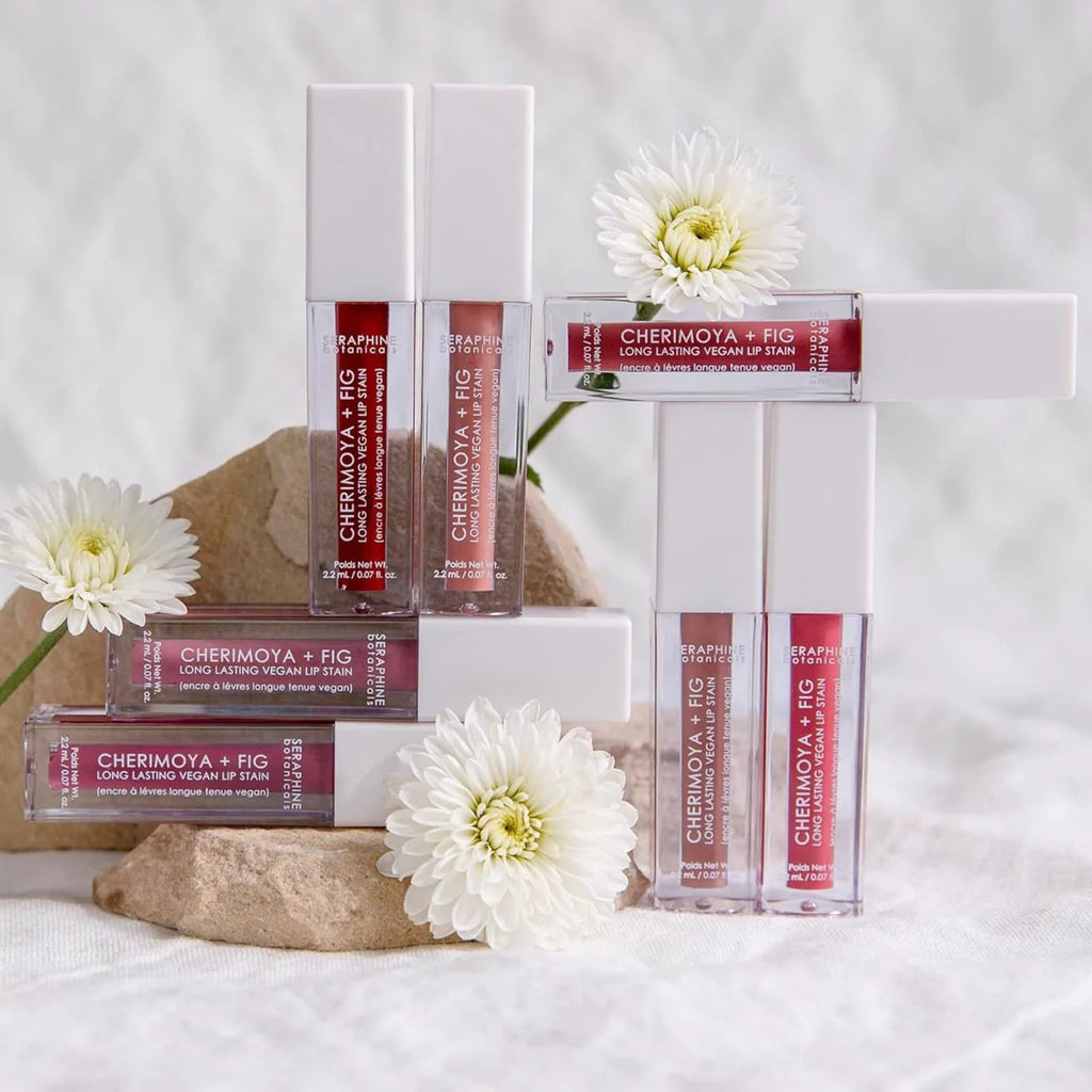Seraphine Botanicals Lip Stain Chantilly – Vegan, Long Lasting Color with Cherimoya & Fig Extracts