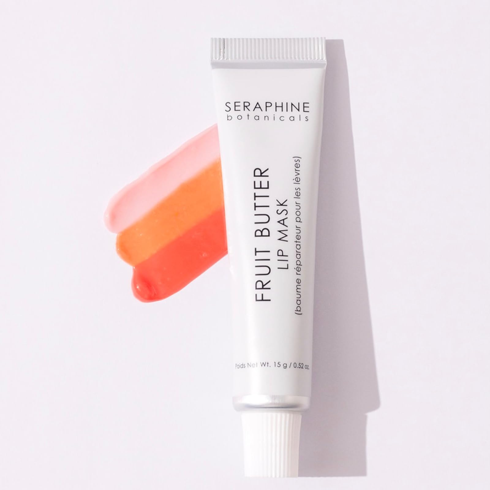 Seraphine Botanicals Fruit Butter Restorative Lip Mask Overnight Gel Balm – Peach Nectar, 0.51 oz