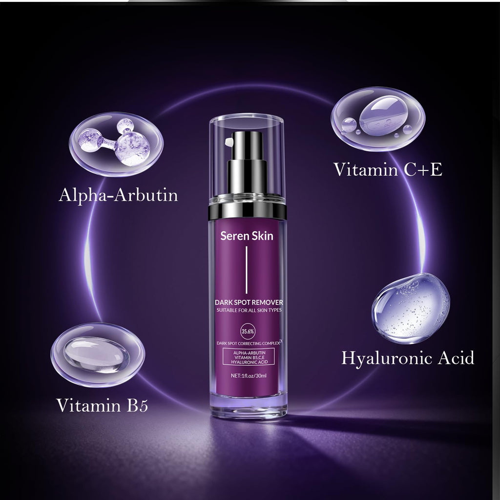 SerenSkin Dark Spot Remover Serum for Face & Body – 1 fl oz | 35.6% Brightening Complex