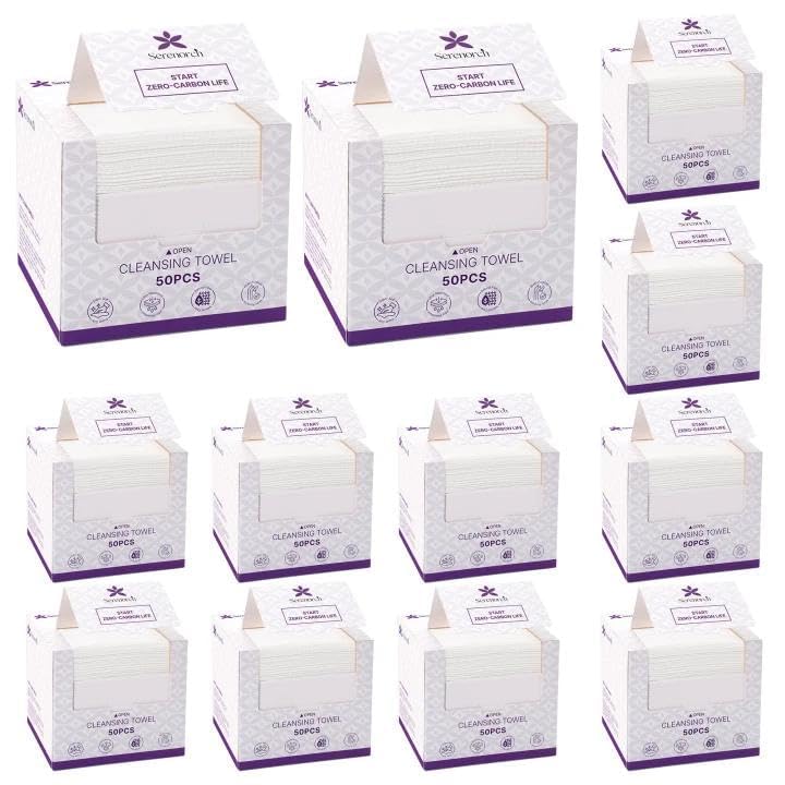Serenorch Disposable Face Towels 10x12 - Ultra Soft for Sensitive Skin, 600 Count