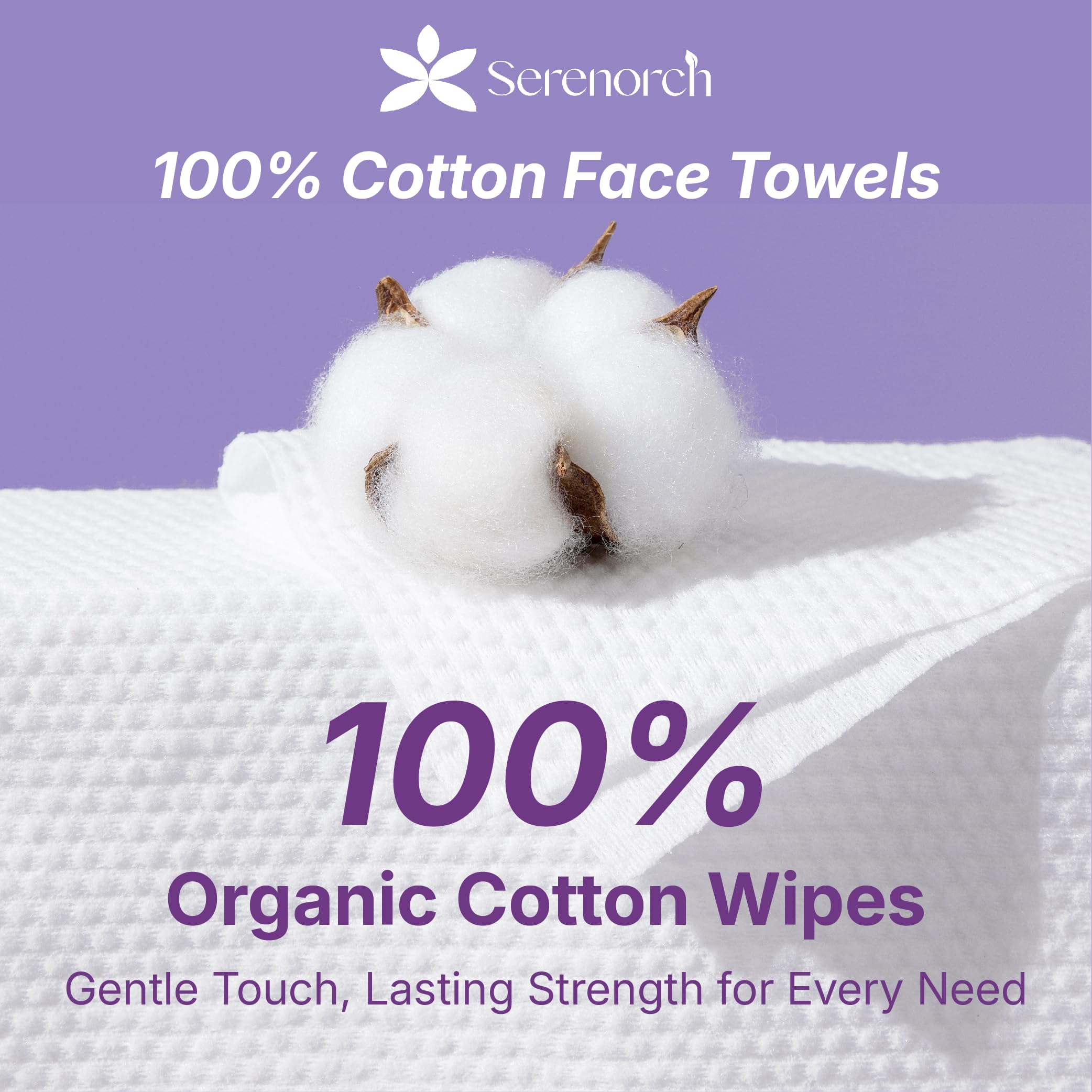 Serenorch 100% Cotton Disposable Face Towels – 240 Count, Lint-Free, Hanging Pack, Double-Textured