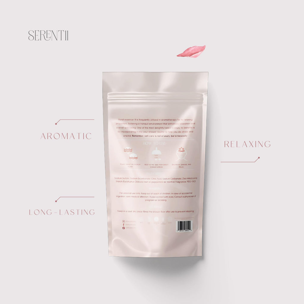 Serentii Shower Steamers Aromatherapy 12 Pack – Rose | Relaxation & Stress Relief