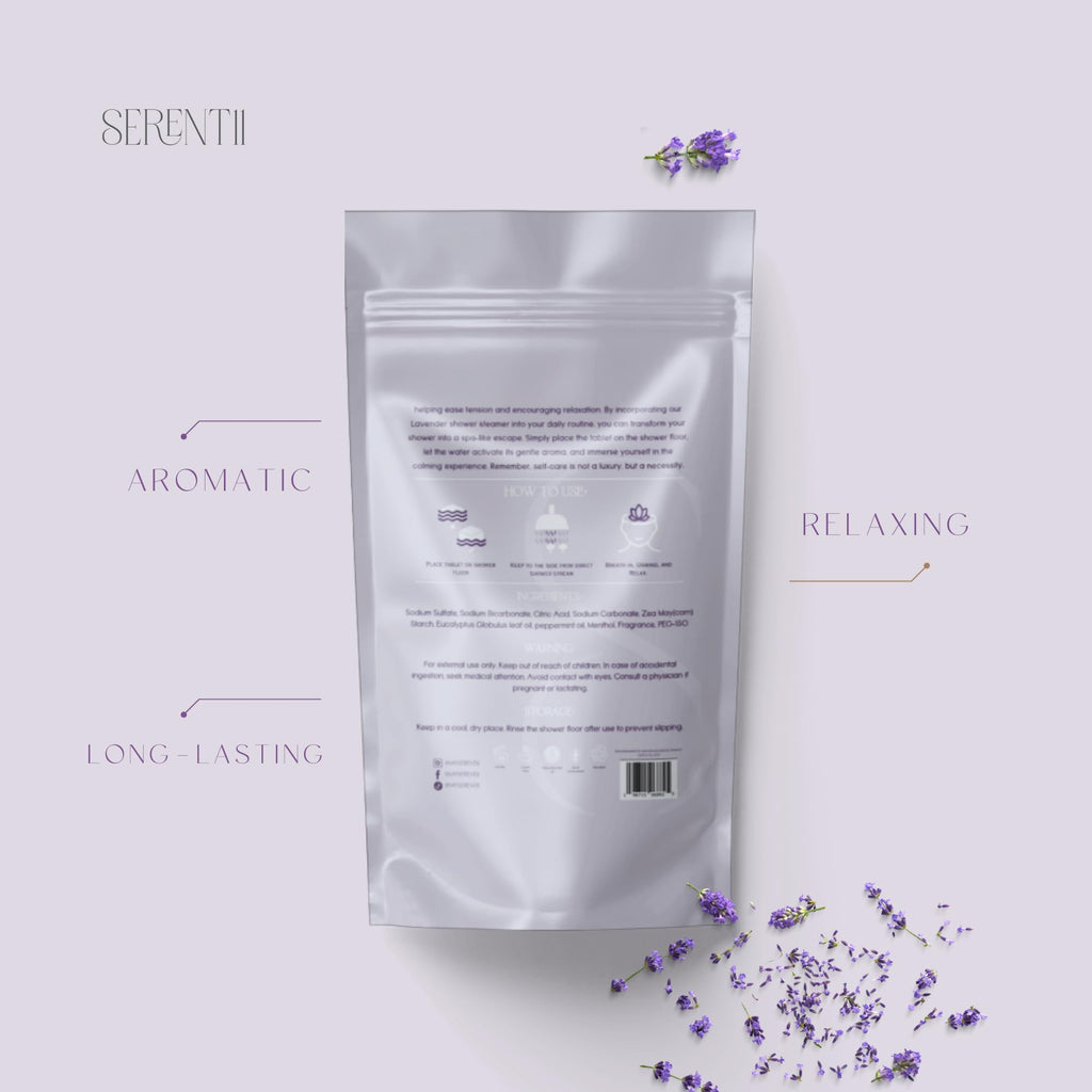 Serentii Shower Steamers Lavender – Aromatherapy Tablets for Relaxation | Individually Wrapped