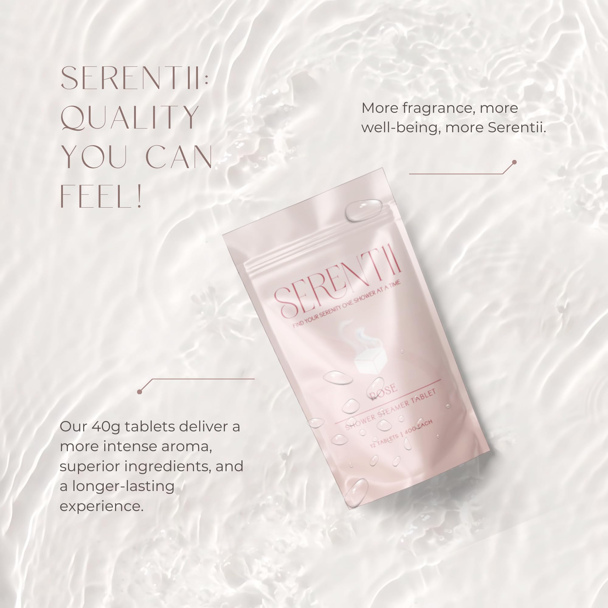 Serentii Shower Steamers Aromatherapy 12 Pack – Rose | Relaxation & Stress Relief