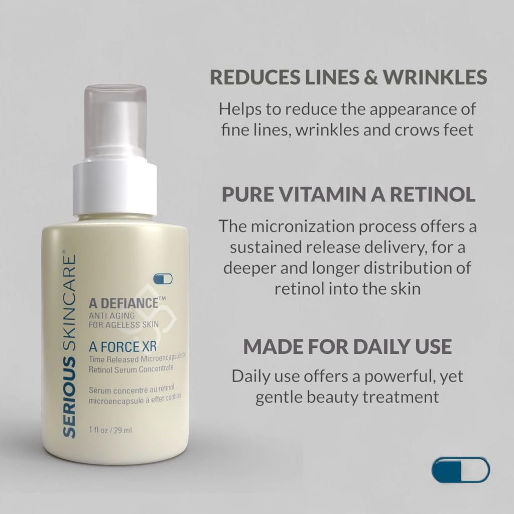 Serious Skincare A Force XR Retinol Serum Concentrate – Time-Release Anti-Aging (2 oz)