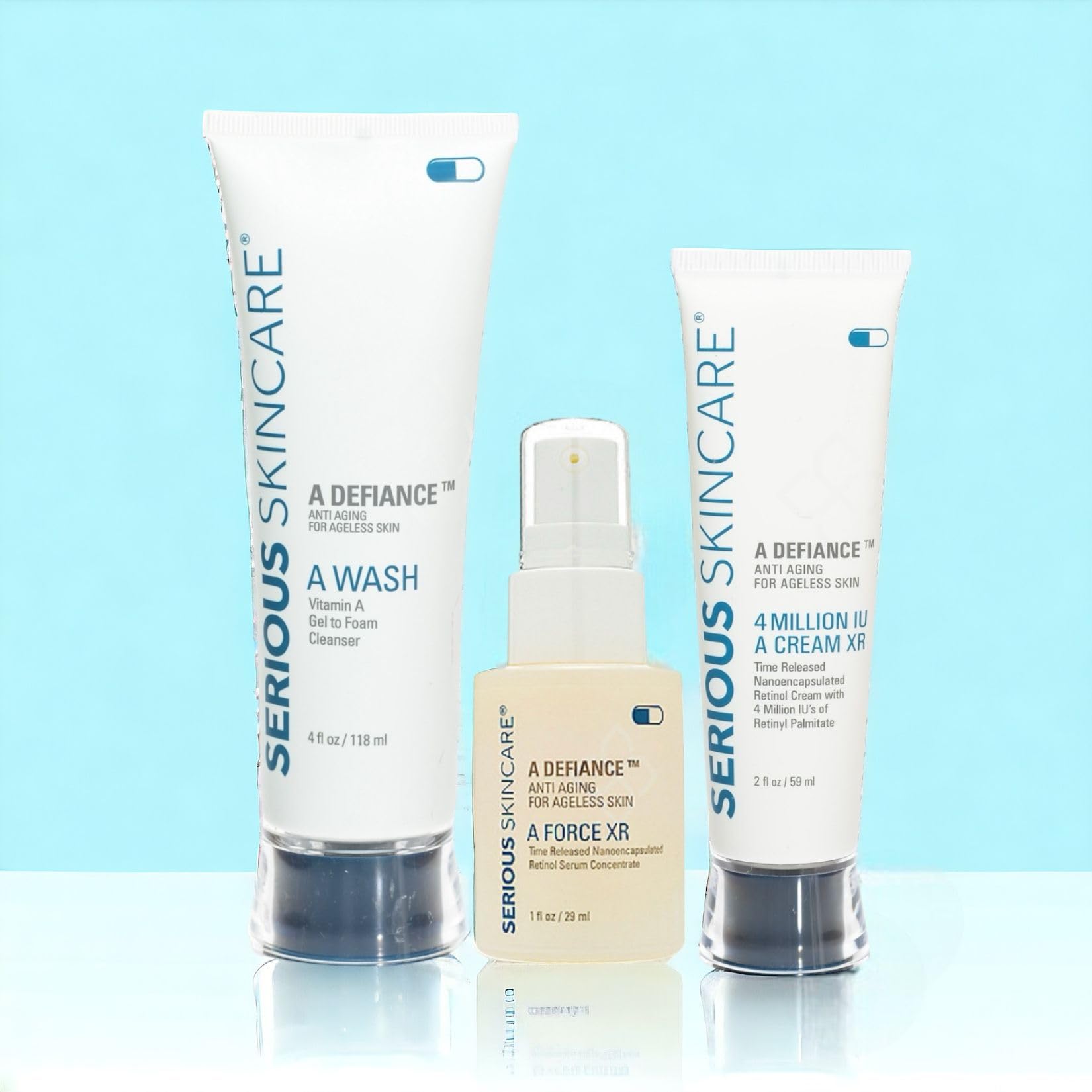 Serious Skincare Retinol Anti-Aging Set: Serum, Moisturizer & Cleanser (3-Piece Kit)