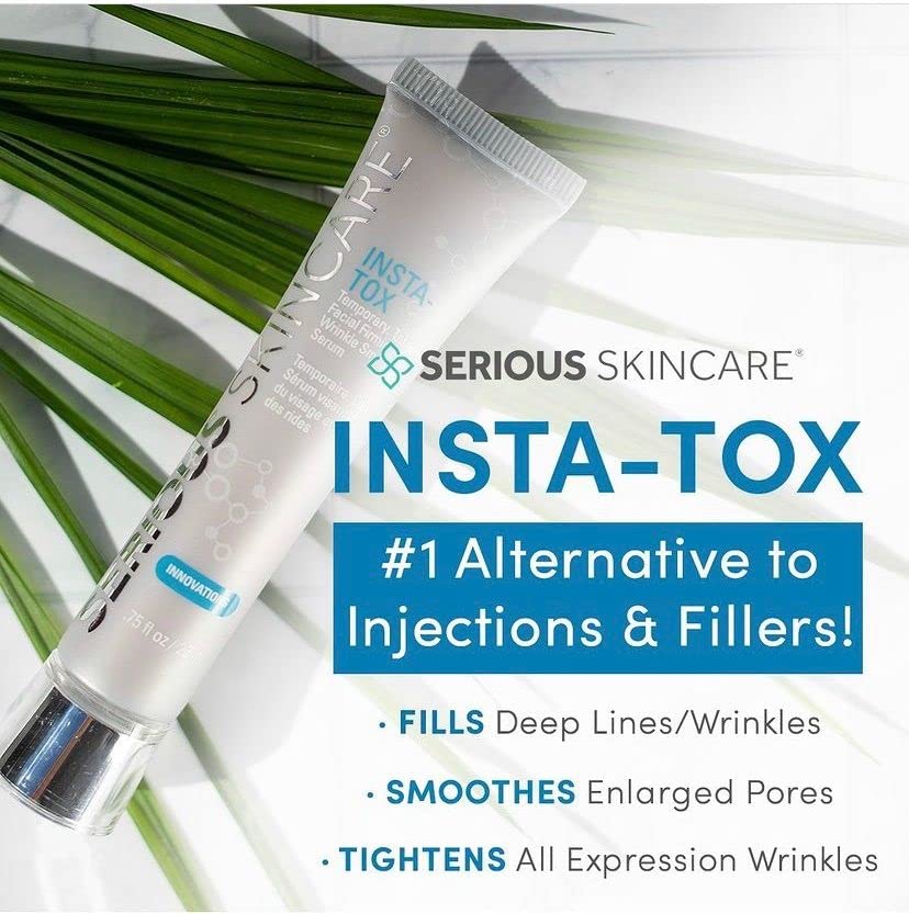 Serious Skincare INSTA-TOX Wrinkle Smoothing Serum .75oz + A Defiance Primer 2oz Duo