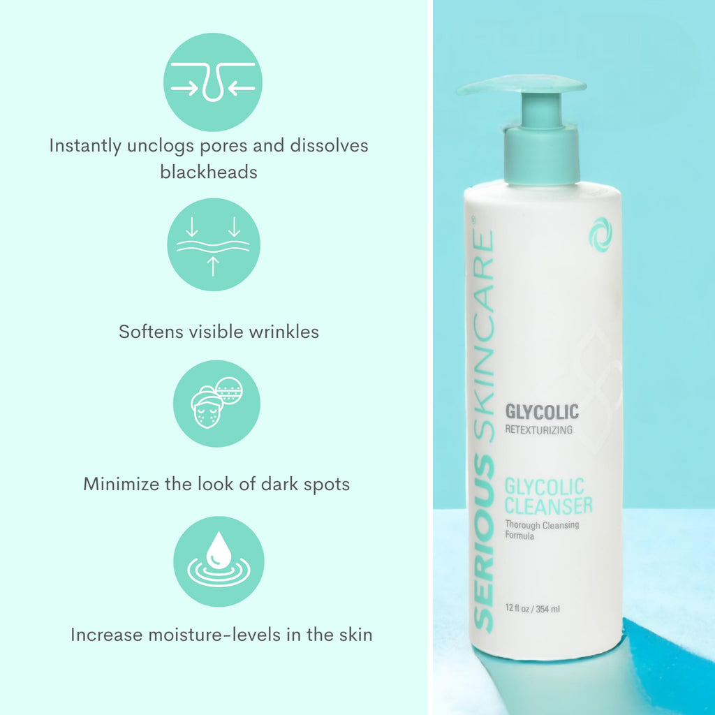 Serious Skincare Glycolic Radiant Skin Set — Cleanse, Exfoliate & Renew (3-Piece)