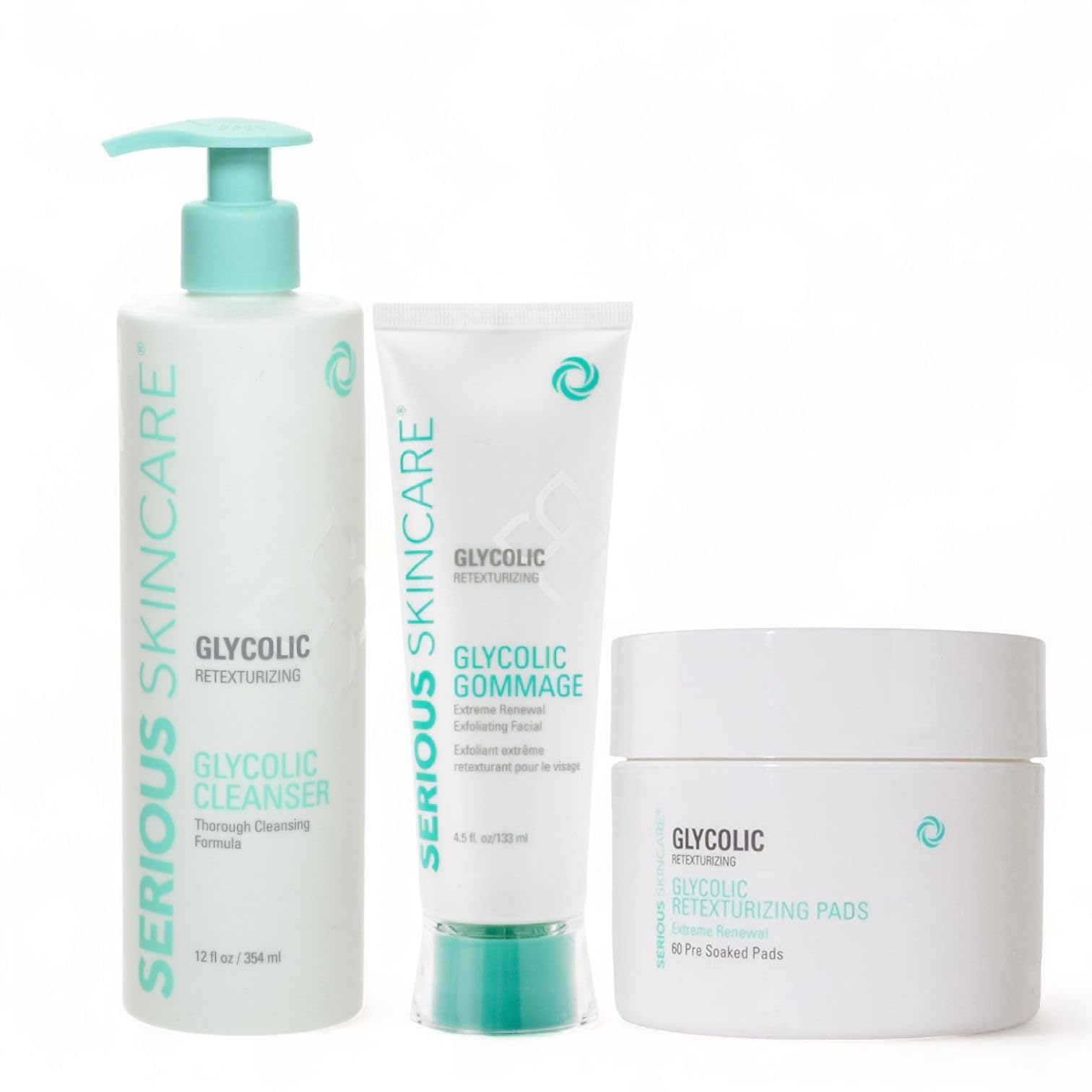 Serious Skincare Glycolic Radiant Skin Set — Cleanse, Exfoliate & Renew (3-Piece)