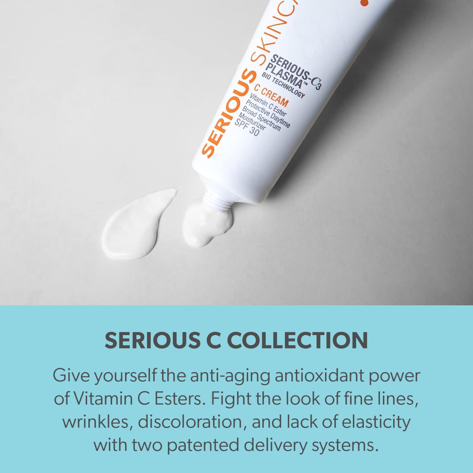 Serious Skincare Vitamin C SPF 30 Broad Spectrum Sunscreen Moisturizer for Face — Hydration, No White Cast