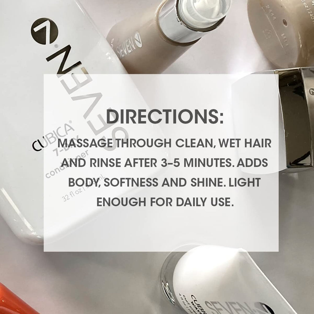 SEVEN Cubica 7-Day Conditioner — Lightweight Detangler & Hydration, Made in USA