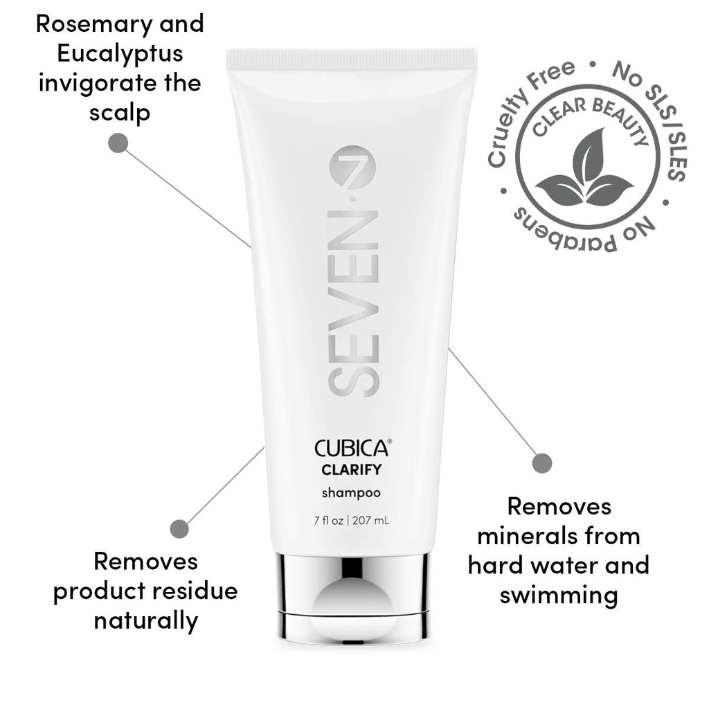 SEVEN Cubica Clarifying Shampoo – Scalp Detox, Rosemary & Eucalyptus, Sulfate Free, 32oz
