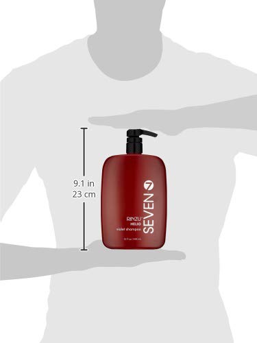 SEVEN Rinzu Helio Violet Shampoo – Purple Toner for Blonde Hair, Green Tea & Amino Acids, 32 oz