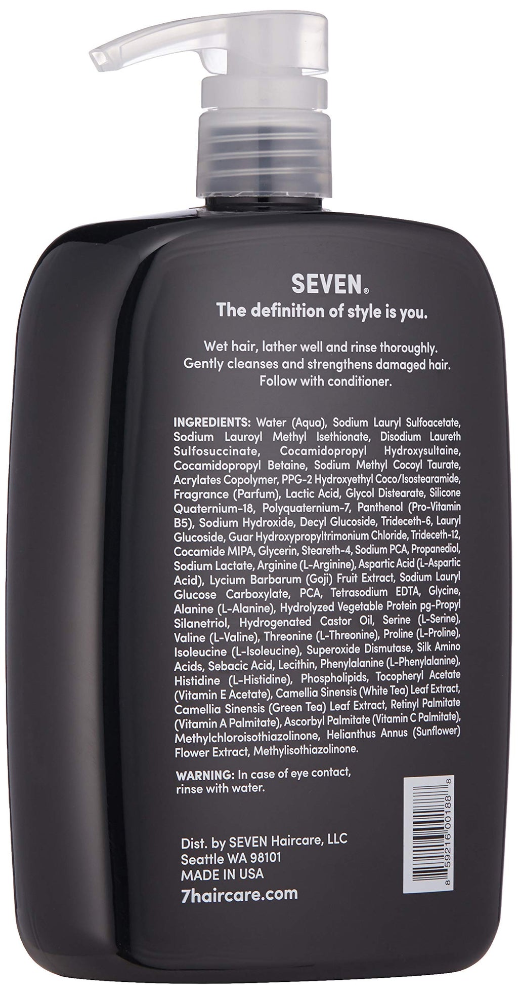 SEVEN Kente Bond Shampoo for Split Ends & Damaged Hair – Sulfate Free, Cruelty Free, Made in USA | 32 oz