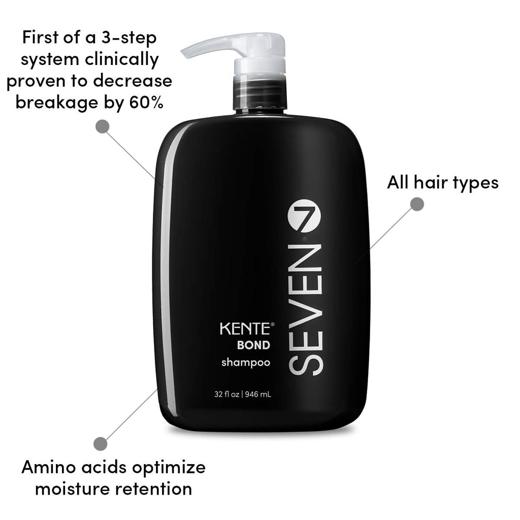 SEVEN Kente Bond Shampoo for Split Ends & Damaged Hair – Sulfate Free, Cruelty Free, Made in USA | 32 oz