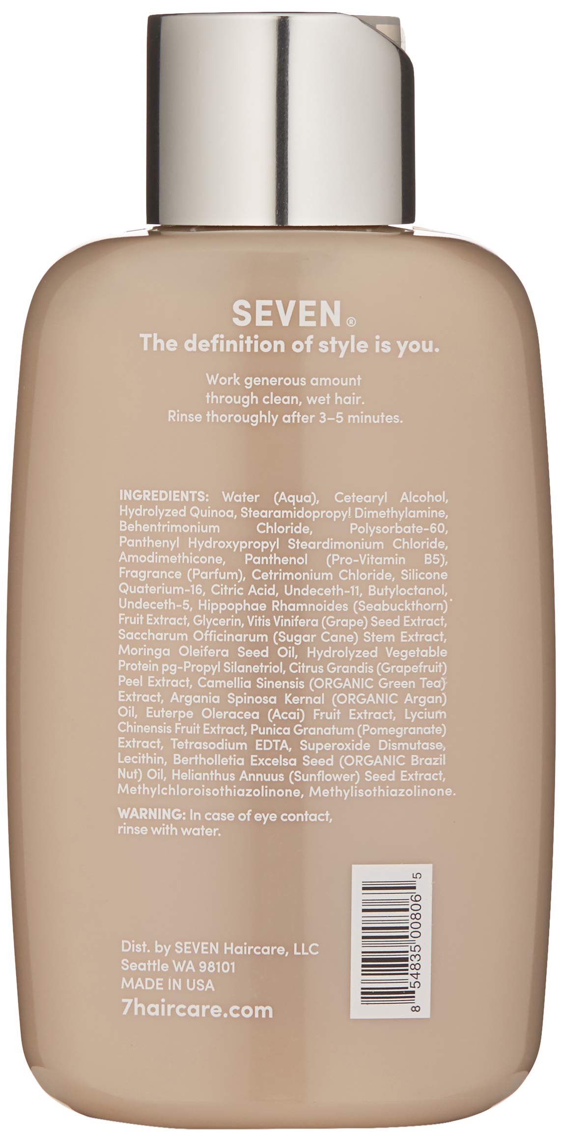 SEVEN Satara Volume Conditioner for Fine Hair – Argan Oil, Pro Vitamin B5, Hydrolyzed Quinoa | Made in USA | 10.7 oz