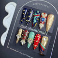 Sevgob 5D Handmade Heart Charm Long Stiletto Press-On Nails – 10 Pcs Box, DIY Manicure Kit
