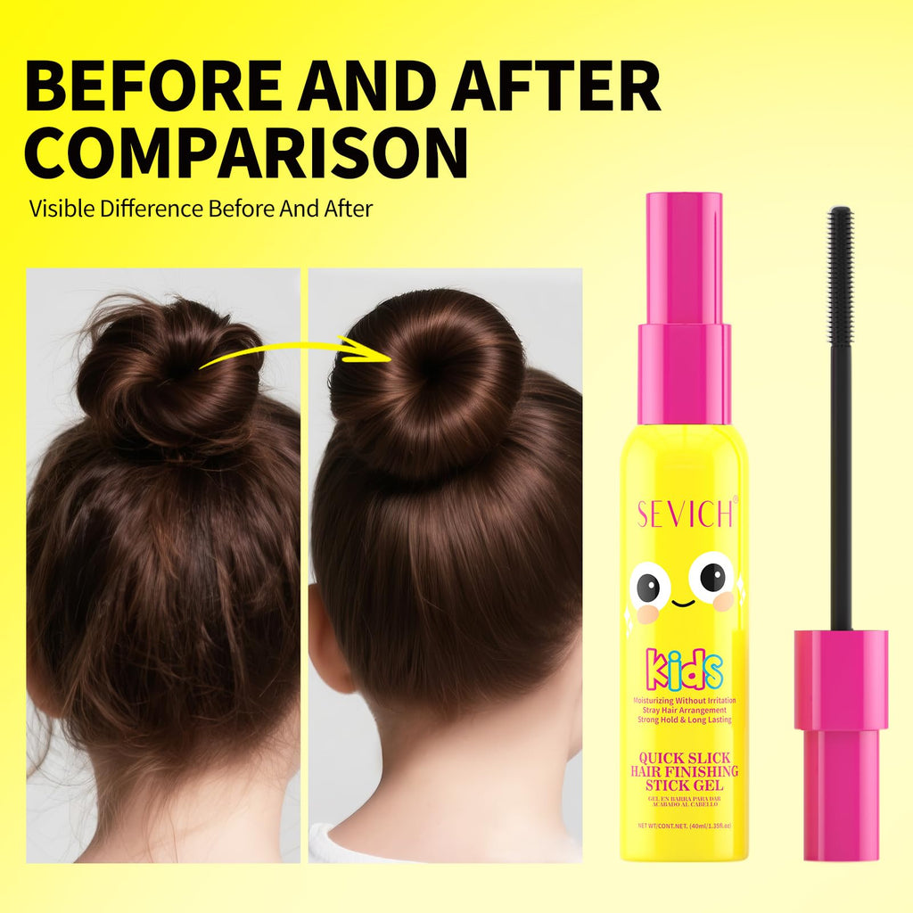 SEVICH Kids Quick Slick Hair Finishing Stick Gel – 40ml, Dinosaur Design, Gentle Brush-On for Baby Hairs & Flyaways