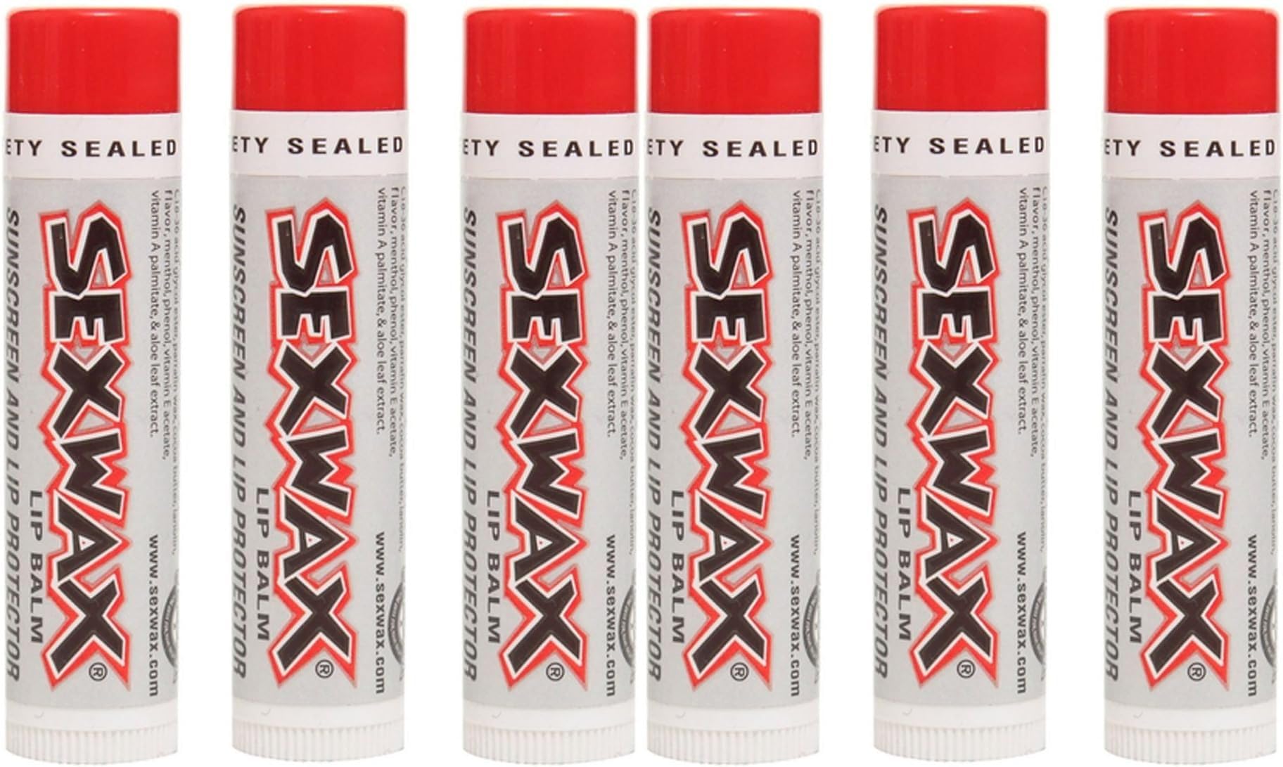Sex Wax Lip Balm 6 Pack — SPF 30 Lip Protection for Surf, Beach, and Outdoor Adventures
