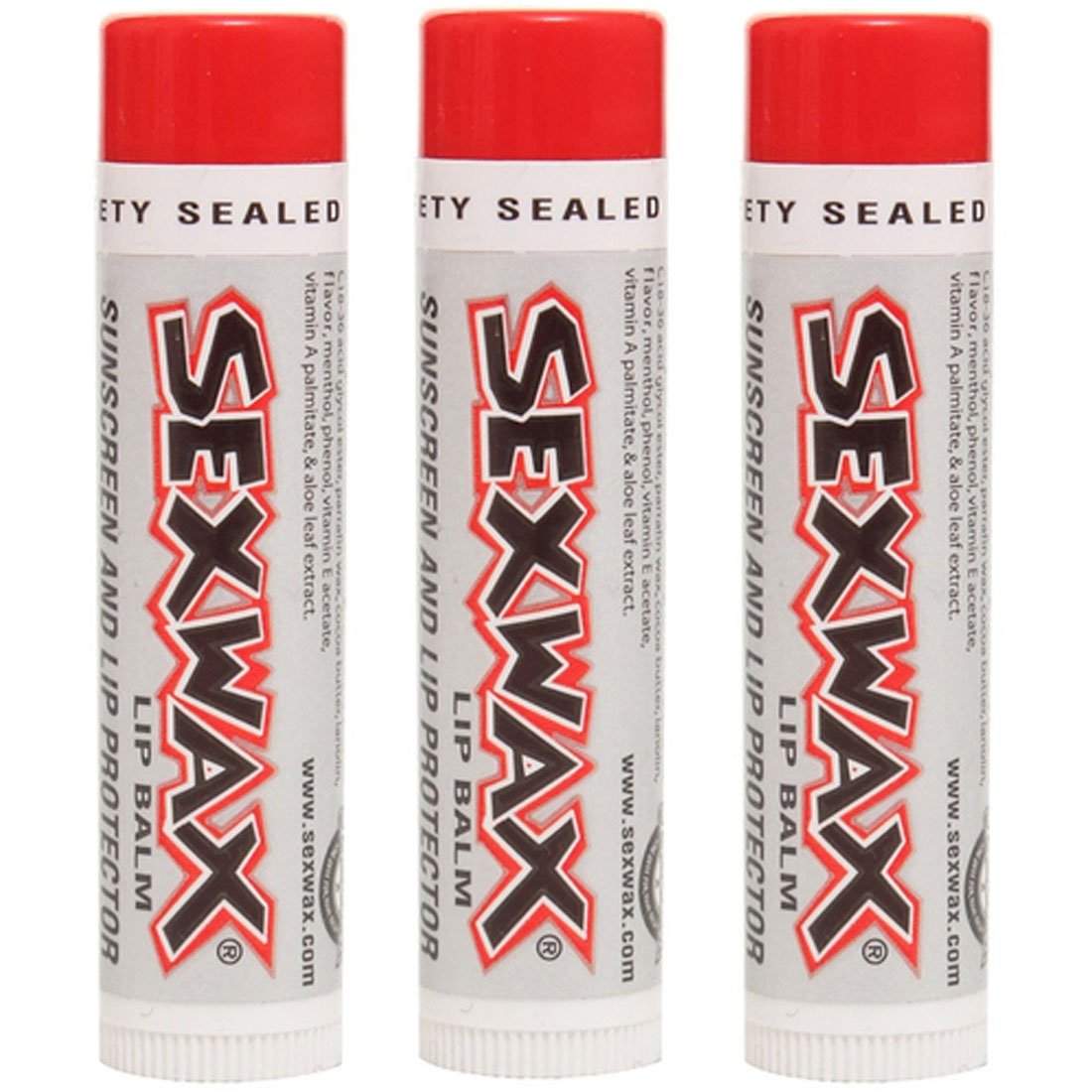 Sex Wax SPF 30 Lip Balm – 3 Pack | Beach-Scented, Moisturizing Twist-Up