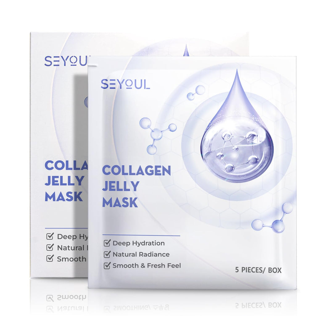 SEYOUL Collagen Jelly Mask – 83% Hydrolyzed Collagen & Niacinamide (5 Sheets)