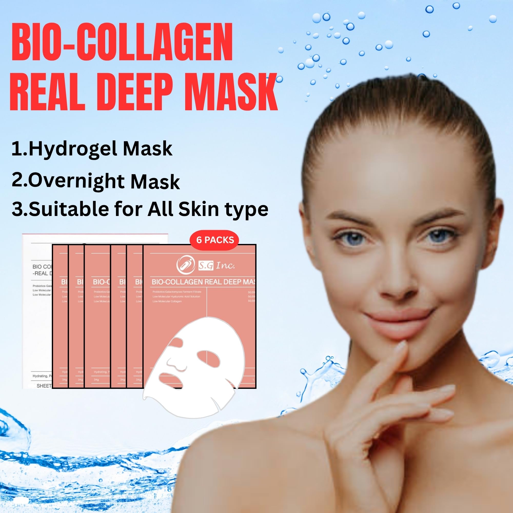 SG Bio-Collagen Real Deep Mask – Overnight Hydration, Firming & Pore Refinement | S.G Inc