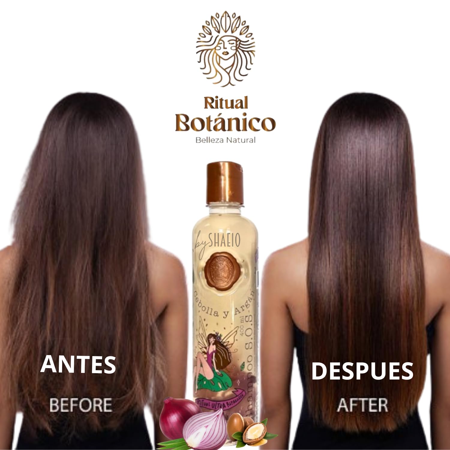 SHAEIO Ritual Botanico Onion Shampoo with Argan Oil – Growth, Shine & Strength | 400ML