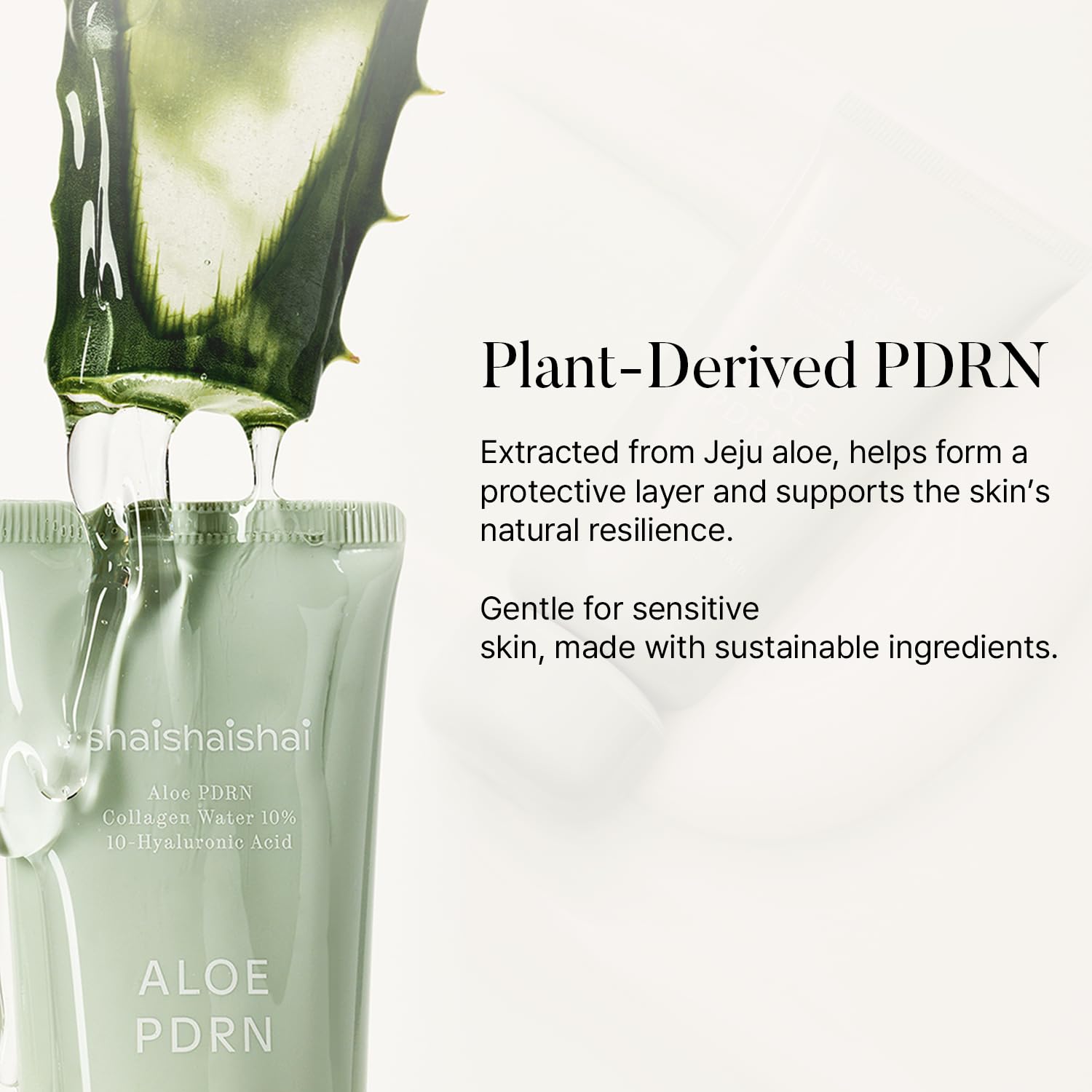 shaishaishai Aloe PDRN Cooling Repair Cream – Hydrating Soothing Face Moisturizer with Vegan Collagen & Hyaluronic Acid, Calms Heat-Stressed Skin, 50ml